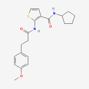 molecular formula C20H24N2O3S B4180678 N-cyclopentyl-2-{[3-(4-methoxyphenyl)propanoyl]amino}-3-thiophenecarboxamide 