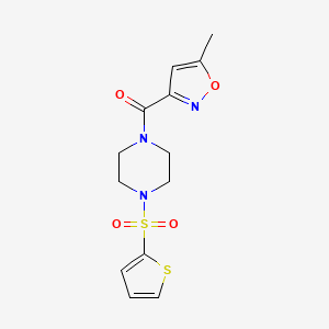 molecular formula C13H15N3O4S2 B4180685 1-[(5-methyl-3-isoxazolyl)carbonyl]-4-(2-thienylsulfonyl)piperazine 