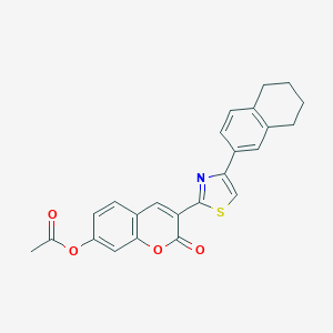 2-oxo-3-[4-(5,6,7,8-tetrahydro-2-naphthalenyl)-1,3-thiazol-2-yl]-2H-chromen-7-yl acetate