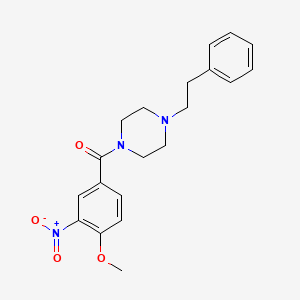 molecular formula C20H23N3O4 B4180698 1-(4-methoxy-3-nitrobenzoyl)-4-(2-phenylethyl)piperazine 