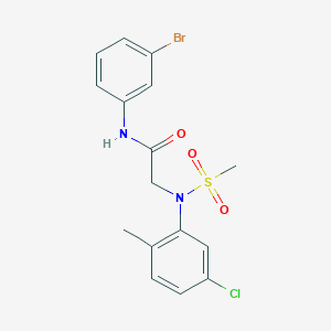 N-(3-bromophenyl)-2-[5-chloro-2-methyl(methylsulfonyl)anilino]acetamide