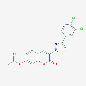 molecular formula C20H11Cl2NO4S B418073 Acetic acid 3-[4-(3,4-dichloro-phenyl)-thiazol-2-yl]-2-oxo-2H-chromen-7-yl ester 