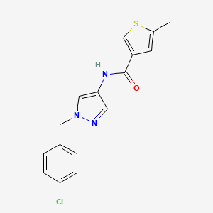 molecular formula C16H14ClN3OS B4180732 N-[1-(4-chlorobenzyl)-1H-pyrazol-4-yl]-5-methyl-3-thiophenecarboxamide 