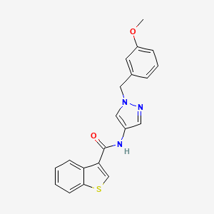 molecular formula C20H17N3O2S B4180757 N-[1-(3-methoxybenzyl)-1H-pyrazol-4-yl]-1-benzothiophene-3-carboxamide 