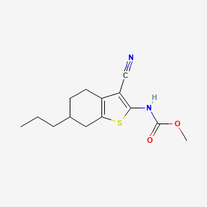 molecular formula C14H18N2O2S B4180768 methyl (3-cyano-6-propyl-4,5,6,7-tetrahydro-1-benzothien-2-yl)carbamate 