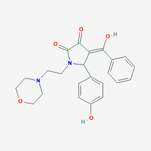 molecular formula C23H24N2O5 B418077 4-benzoyl-3-hydroxy-5-(4-hydroxyphenyl)-1-[2-(4-morpholinyl)ethyl]-1,5-dihydro-2H-pyrrol-2-one 