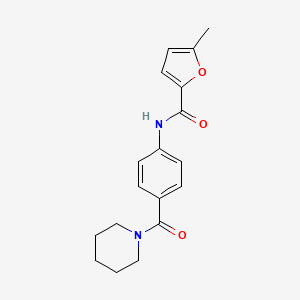 molecular formula C18H20N2O3 B4180775 5-methyl-N-[4-(1-piperidinylcarbonyl)phenyl]-2-furamide 