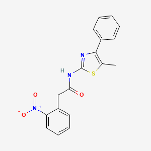 molecular formula C18H15N3O3S B4180790 N-(5-methyl-4-phenyl-1,3-thiazol-2-yl)-2-(2-nitrophenyl)acetamide 
