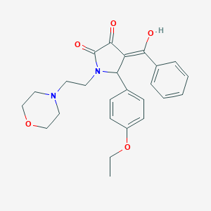 molecular formula C25H28N2O5 B418080 4-benzoyl-5-(4-ethoxyphenyl)-3-hydroxy-1-[2-(4-morpholinyl)ethyl]-1,5-dihydro-2H-pyrrol-2-one 