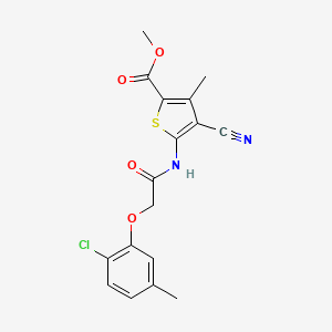 methyl 5-{[(2-chloro-5-methylphenoxy)acetyl]amino}-4-cyano-3-methyl-2-thiophenecarboxylate