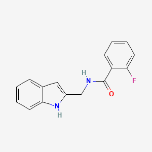 molecular formula C16H13FN2O B4180810 2-fluoro-N-(1H-indol-2-ylmethyl)benzamide 