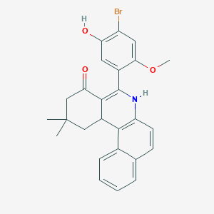 molecular formula C26H24BrNO3 B418084 5-(4-bromo-5-hydroxy-2-methoxyphenyl)-2,2-dimethyl-2,3,6,12c-tetrahydrobenzo[a]phenanthridin-4(1H)-one 