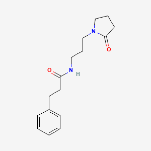 molecular formula C16H22N2O2 B4180864 N-[3-(2-oxo-1-pyrrolidinyl)propyl]-3-phenylpropanamide 