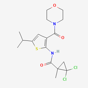 molecular formula C17H22Cl2N2O3S B4180875 2,2-dichloro-N-[5-isopropyl-3-(4-morpholinylcarbonyl)-2-thienyl]-1-methylcyclopropanecarboxamide 