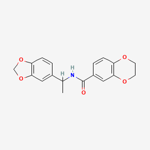 molecular formula C18H17NO5 B4180896 N-[1-(1,3-benzodioxol-5-yl)ethyl]-2,3-dihydro-1,4-benzodioxine-6-carboxamide 