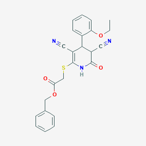 Benzyl {[3,5-dicyano-4-(2-ethoxyphenyl)-6-oxo-1,4,5,6-tetrahydro-2-pyridinyl]sulfanyl}acetate
