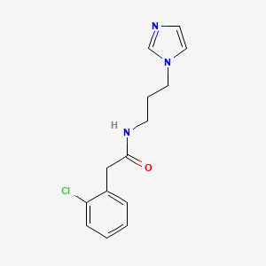 molecular formula C14H16ClN3O B4180928 2-(2-chlorophenyl)-N-[3-(1H-imidazol-1-yl)propyl]acetamide 