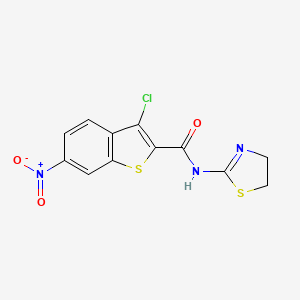 molecular formula C12H8ClN3O3S2 B4180949 3-chloro-N-(4,5-dihydro-1,3-thiazol-2-yl)-6-nitro-1-benzothiophene-2-carboxamide 