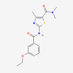 molecular formula C16H19N3O3S B4180956 2-[(3-ethoxybenzoyl)amino]-N,N,4-trimethyl-1,3-thiazole-5-carboxamide 