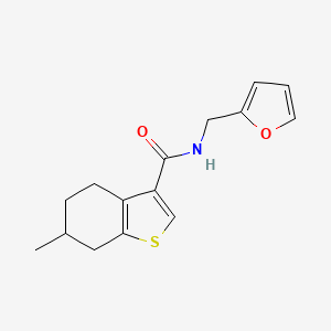 molecular formula C15H17NO2S B4180957 N-(2-furylmethyl)-6-methyl-4,5,6,7-tetrahydro-1-benzothiophene-3-carboxamide 
