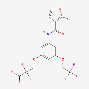 molecular formula C17H14F7NO4 B4180961 2-methyl-N-[3-(2,2,3,3-tetrafluoropropoxy)-5-(2,2,2-trifluoroethoxy)phenyl]-3-furamide 
