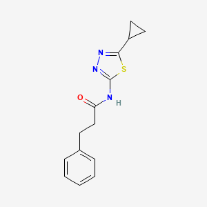 molecular formula C14H15N3OS B4180962 N-(5-cyclopropyl-1,3,4-thiadiazol-2-yl)-3-phenylpropanamide 