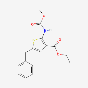 molecular formula C16H17NO4S B4180971 ethyl 5-benzyl-2-[(methoxycarbonyl)amino]-3-thiophenecarboxylate 