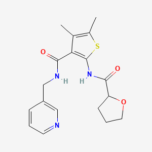molecular formula C18H21N3O3S B4180977 N-(4,5-dimethyl-3-{[(3-pyridinylmethyl)amino]carbonyl}-2-thienyl)tetrahydro-2-furancarboxamide 