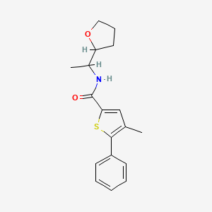 molecular formula C18H21NO2S B4180981 4-methyl-5-phenyl-N-[1-(tetrahydro-2-furanyl)ethyl]-2-thiophenecarboxamide 