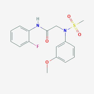 N-(2-fluorophenyl)-2-[3-methoxy(methylsulfonyl)anilino]acetamide