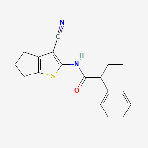 molecular formula C18H18N2OS B4181012 N-(3-cyano-5,6-dihydro-4H-cyclopenta[b]thien-2-yl)-2-phenylbutanamide 
