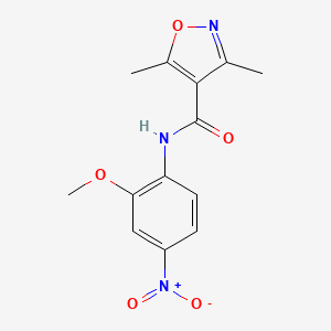 molecular formula C13H13N3O5 B4181022 N-(2-methoxy-4-nitrophenyl)-3,5-dimethyl-4-isoxazolecarboxamide 