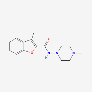molecular formula C15H19N3O2 B4181045 3-methyl-N-(4-methyl-1-piperazinyl)-1-benzofuran-2-carboxamide 