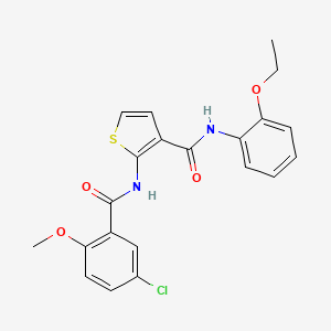 molecular formula C21H19ClN2O4S B4181063 2-[(5-chloro-2-methoxybenzoyl)amino]-N-(2-ethoxyphenyl)-3-thiophenecarboxamide 