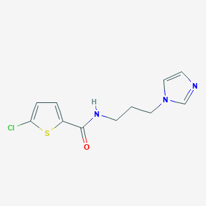 molecular formula C11H12ClN3OS B4181078 5-chloro-N-[3-(1H-imidazol-1-yl)propyl]-2-thiophenecarboxamide 
