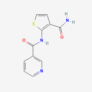 molecular formula C11H9N3O2S B4181084 N-[3-(aminocarbonyl)-2-thienyl]nicotinamide 
