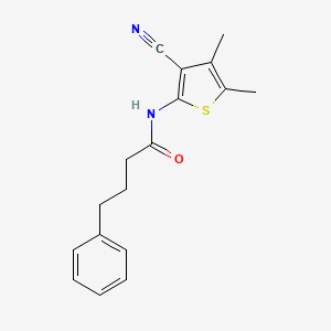 molecular formula C17H18N2OS B4181089 N-(3-cyano-4,5-dimethyl-2-thienyl)-4-phenylbutanamide 