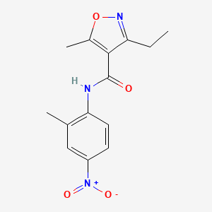 molecular formula C14H15N3O4 B4181101 3-ethyl-5-methyl-N-(2-methyl-4-nitrophenyl)-4-isoxazolecarboxamide 