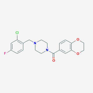molecular formula C20H20ClFN2O3 B4181102 1-(2-chloro-4-fluorobenzyl)-4-(2,3-dihydro-1,4-benzodioxin-6-ylcarbonyl)piperazine 