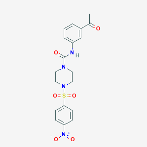 molecular formula C19H20N4O6S B4181105 N-(3-acetylphenyl)-4-[(4-nitrophenyl)sulfonyl]-1-piperazinecarboxamide 