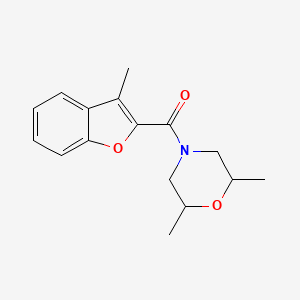 molecular formula C16H19NO3 B4181108 2,6-dimethyl-4-[(3-methyl-1-benzofuran-2-yl)carbonyl]morpholine 
