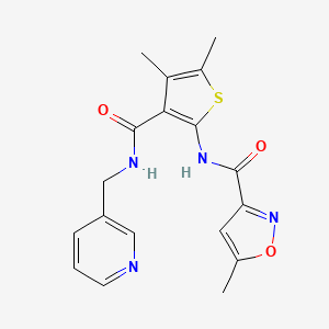 molecular formula C18H18N4O3S B4181130 N-(4,5-dimethyl-3-{[(3-pyridinylmethyl)amino]carbonyl}-2-thienyl)-5-methyl-3-isoxazolecarboxamide 