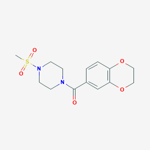 molecular formula C14H18N2O5S B4181140 1-(2,3-dihydro-1,4-benzodioxin-6-ylcarbonyl)-4-(methylsulfonyl)piperazine 