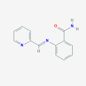 molecular formula C13H11N3O B418116 2-[(2-Pyridinylmethylene)amino]benzamide 