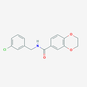 molecular formula C16H14ClNO3 B4181165 N-(3-chlorobenzyl)-2,3-dihydro-1,4-benzodioxine-6-carboxamide 