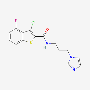 molecular formula C15H13ClFN3OS B4181171 3-chloro-4-fluoro-N-[3-(1H-imidazol-1-yl)propyl]-1-benzothiophene-2-carboxamide 