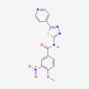4-methoxy-3-nitro-N-[5-(4-pyridinyl)-1,3,4-thiadiazol-2-yl]benzamide