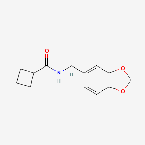 molecular formula C14H17NO3 B4181191 N-[1-(1,3-benzodioxol-5-yl)ethyl]cyclobutanecarboxamide 