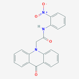 molecular formula C21H15N3O4 B418120 N-(2-Nitro-phenyl)-2-(9-oxo-9H-acridin-10-yl)-acetamide 