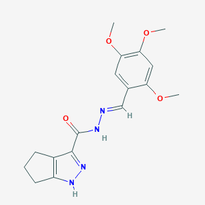 molecular formula C17H20N4O4 B418121 N'-[(E)-(2,4,5-trimethoxyphenyl)methylidene]-1,4,5,6-tetrahydrocyclopenta[c]pyrazole-3-carbohydrazide 